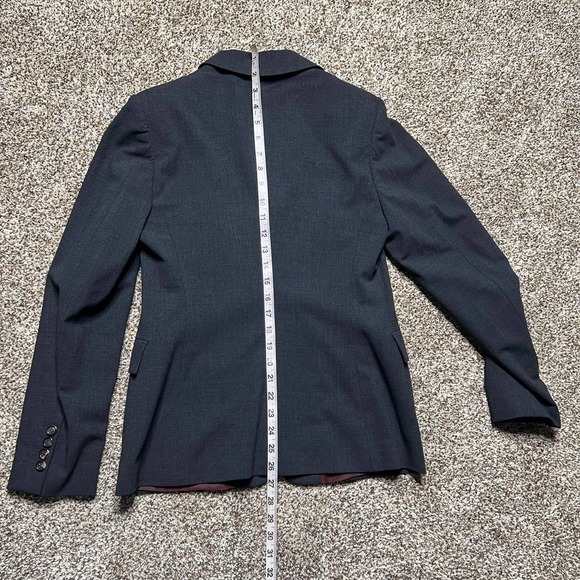 Piazza Sempione 3 Button Blazer Wool Blend Lined Stretch Gray Womens Size 6 - Picture 8 of 9